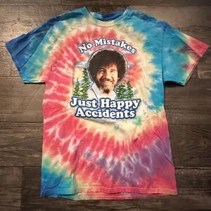 Tie-Dye Graphic Tee - Blue, Red, Yellow